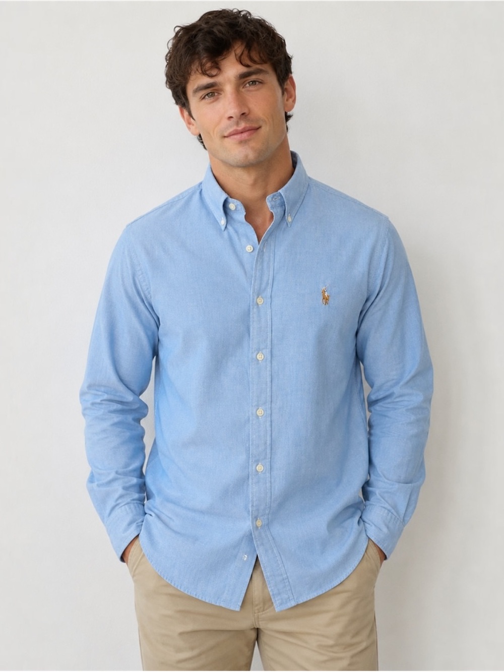 Ralph Lauren Light Blue Cotton Button-Down Shirt